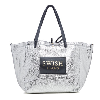 Borsa a spalla argento con maxi-logo Swish Jeans Mabel, Borse e accessori Donna, SKU b511000554, Immagine 0